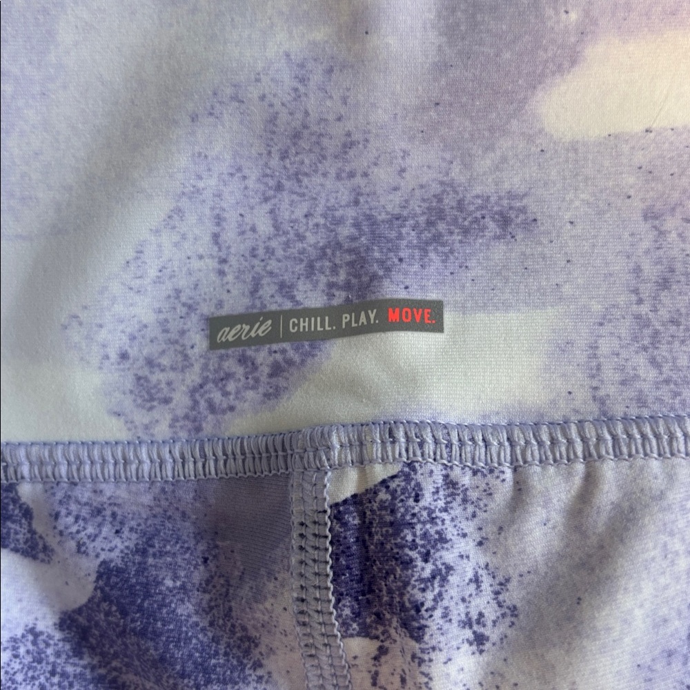 Aerie Purple and White Artistic Leggings - Picture 5 of 6